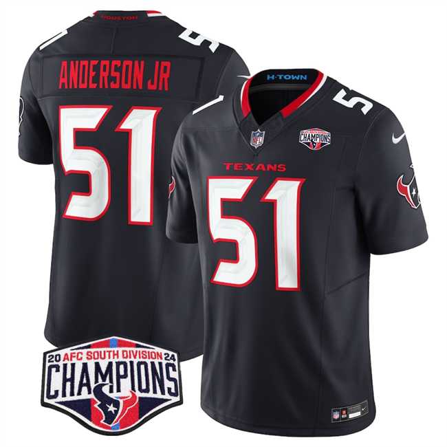 Men's Houston Texans #51 Will Anderson Jr. Navy F.U.S.E. 2024 AFC South Division Champions Vapor Limited Stitched Jersey,We sell and wholesale Men's Houston Texans #51 Will Anderson Jr. Navy F.U.S.E. 2024 AFC South Division Champions Vapor Limited Stitched Jersey on line form chian!
